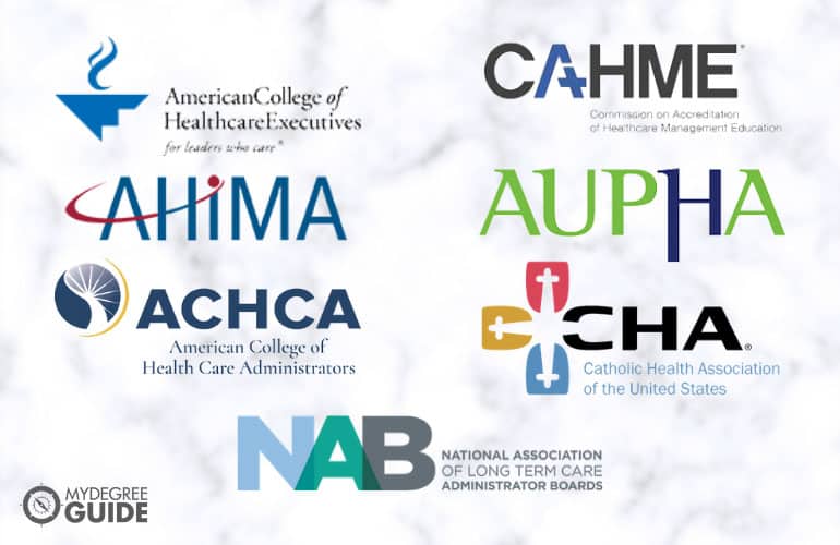 logos of Healthcare Administration Degree Accreditors