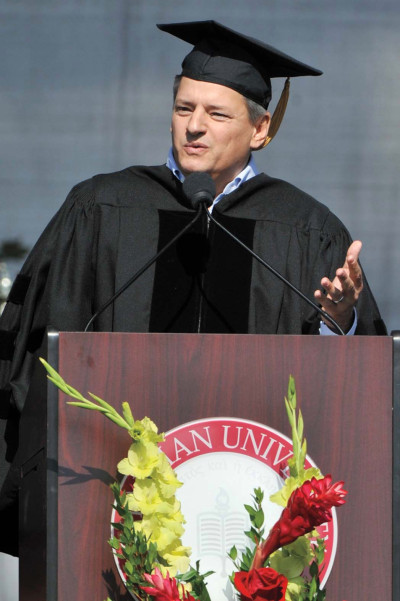 Netflix’s Ted Sarandos delivered the keynote address at Chapman University in 2015.