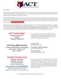 ACT Family Night ACT Prep After School Full ACT Practice Test