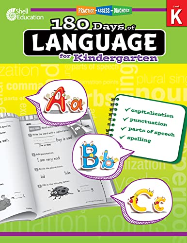 180 Days of Language for Kindergarten – Build Grammar Skills and Boost Reading Comprehension Skills with this Kindergarten Workbook (180 Days of Practice)