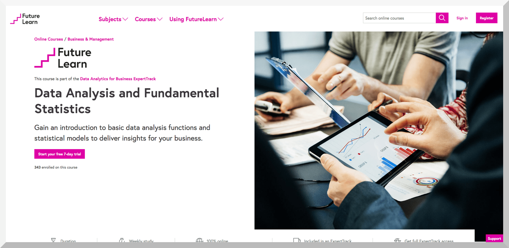Data Analysis and Fundamental Statistics – Futurelearn