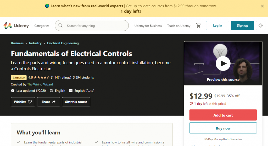 Fundamentals of Electrical Controls by Udemy