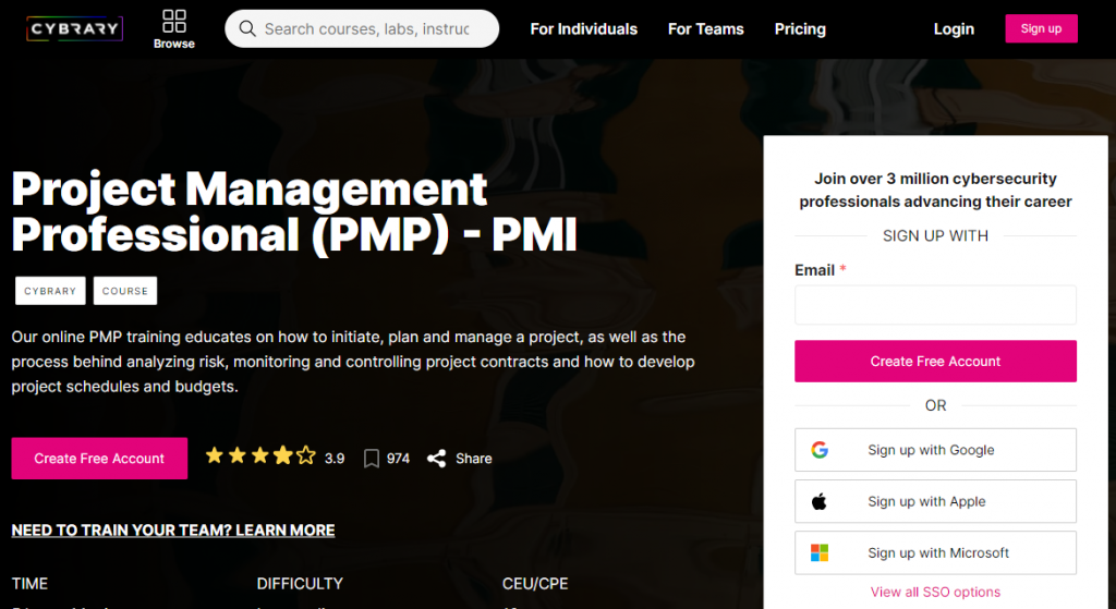 Project Management Professional (PMP) Course by Cybrary