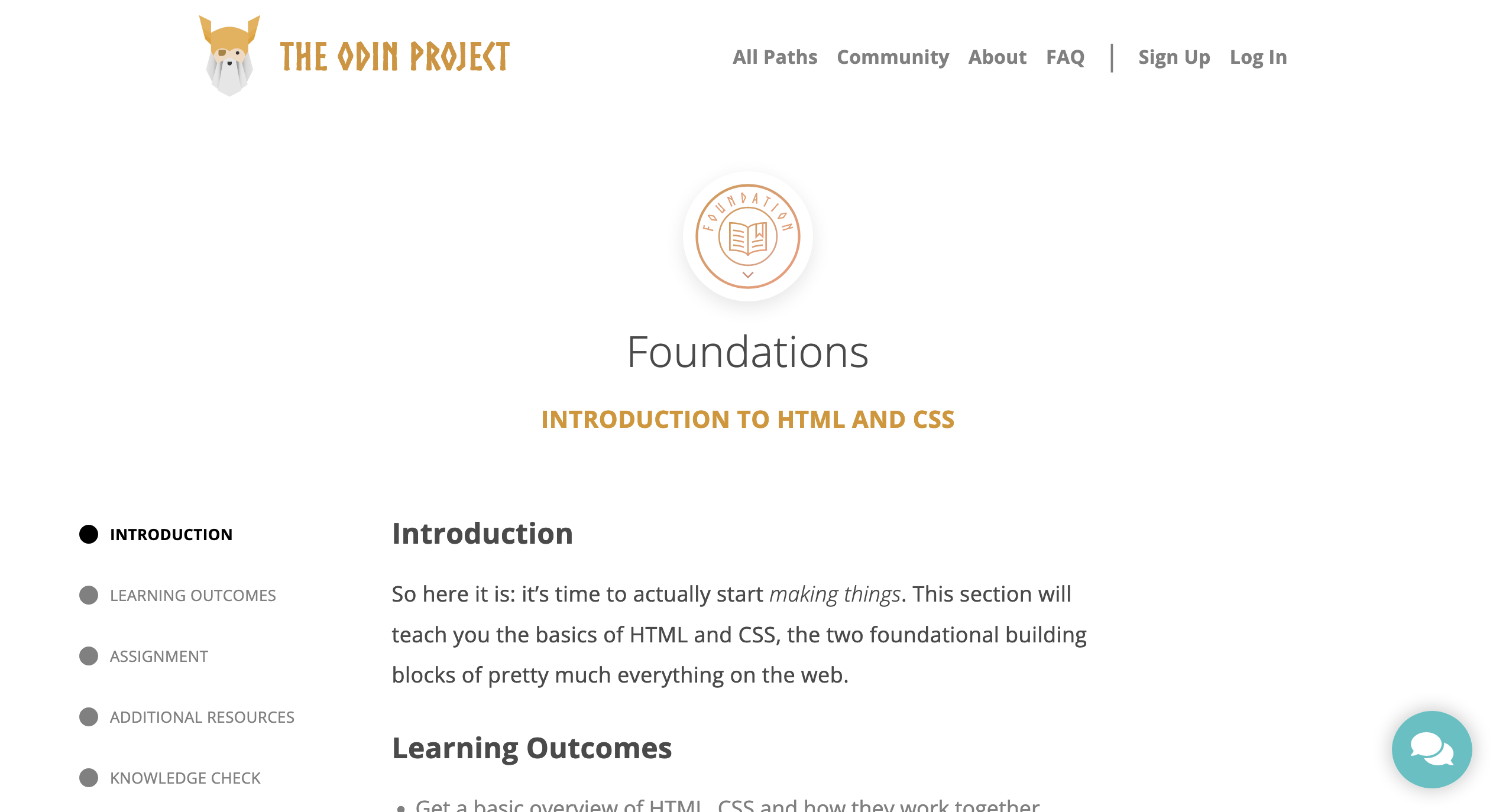 TheOdinProject coding HTML course overview 