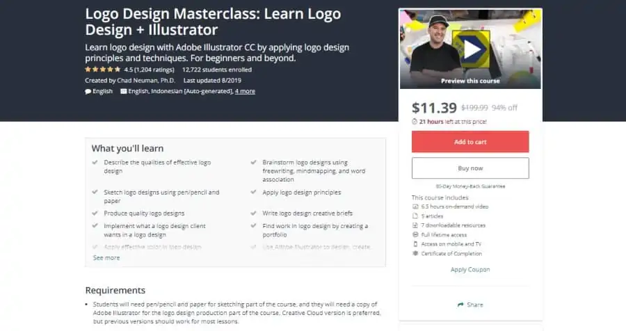 Udemy: Logo Design Master Class: Learn Logo Design + Illustrator
