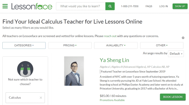 lessonface learn calculus lessons online