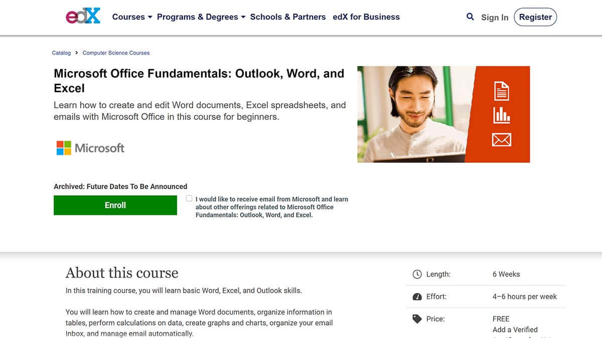 Microsoft Office Fundamentals: Outlook, Word, and Excel (edX)